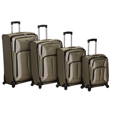 Fox Luggage Rockland 4Pc Impact Spinner Luggage Set F155-Olive